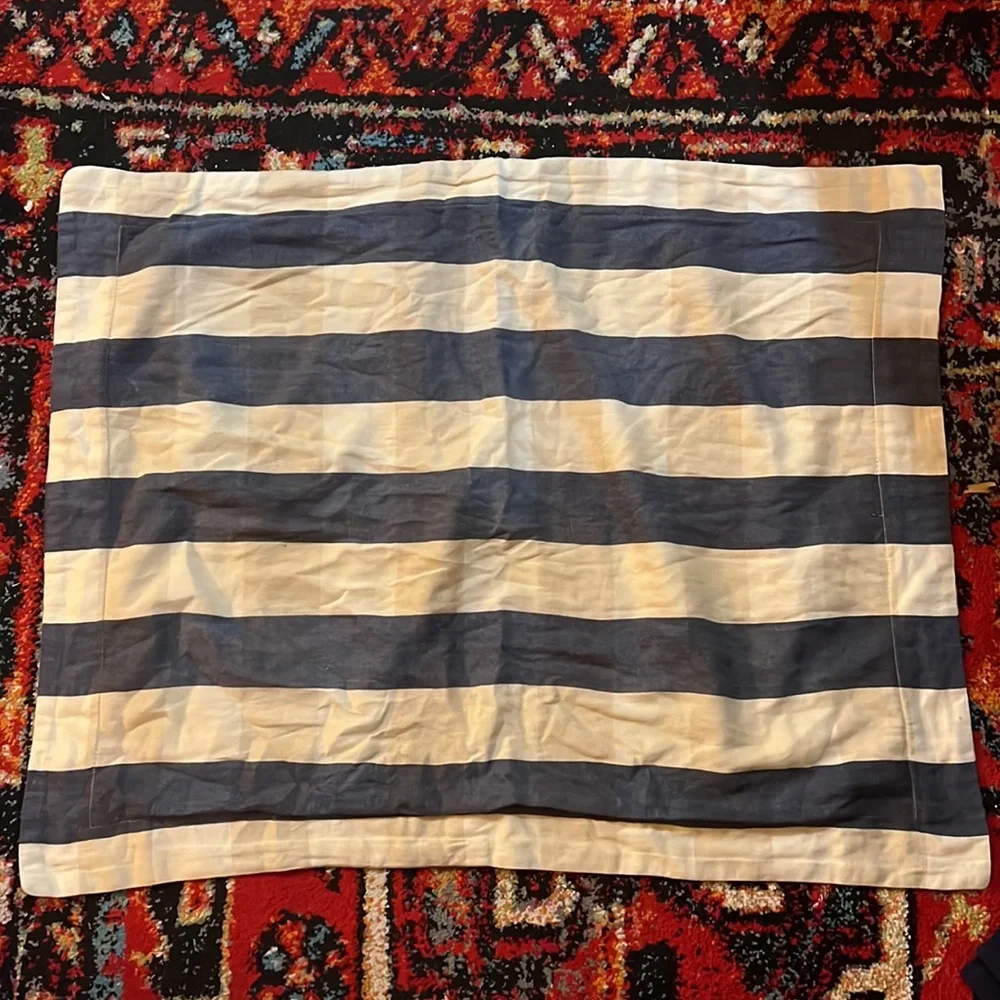 Restoration Hardware Striped Blue & Cream Pillow Sham